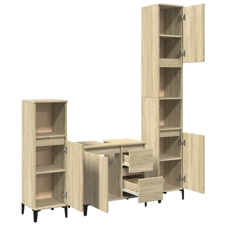 Ensemble de meubles de salle de bain 3 pcs chêne sonoma - 7