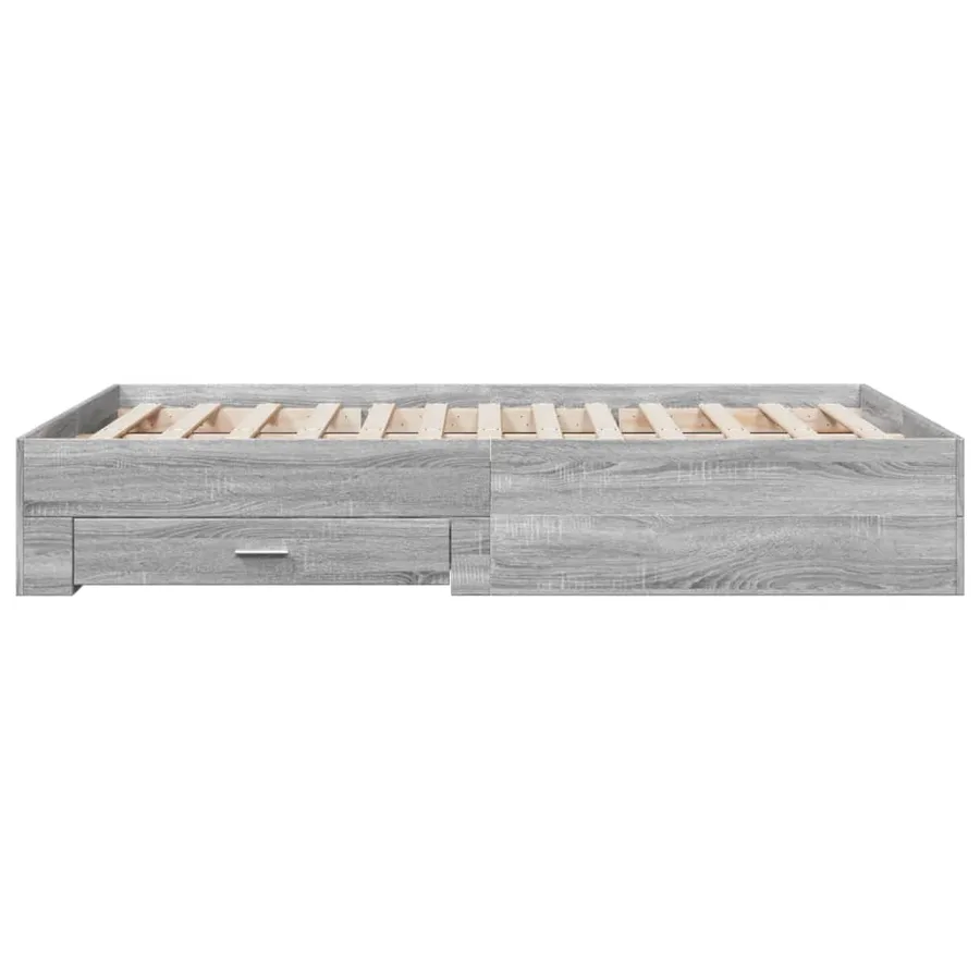 Cadre de lit avec tiroirs sans matelas sonoma gris 120x200 cm - 5