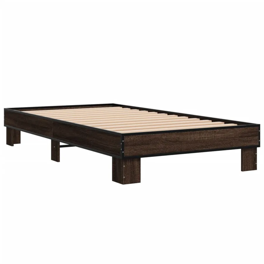 Cadre de lit sans matelas chêne marron 75x190 cm - 3