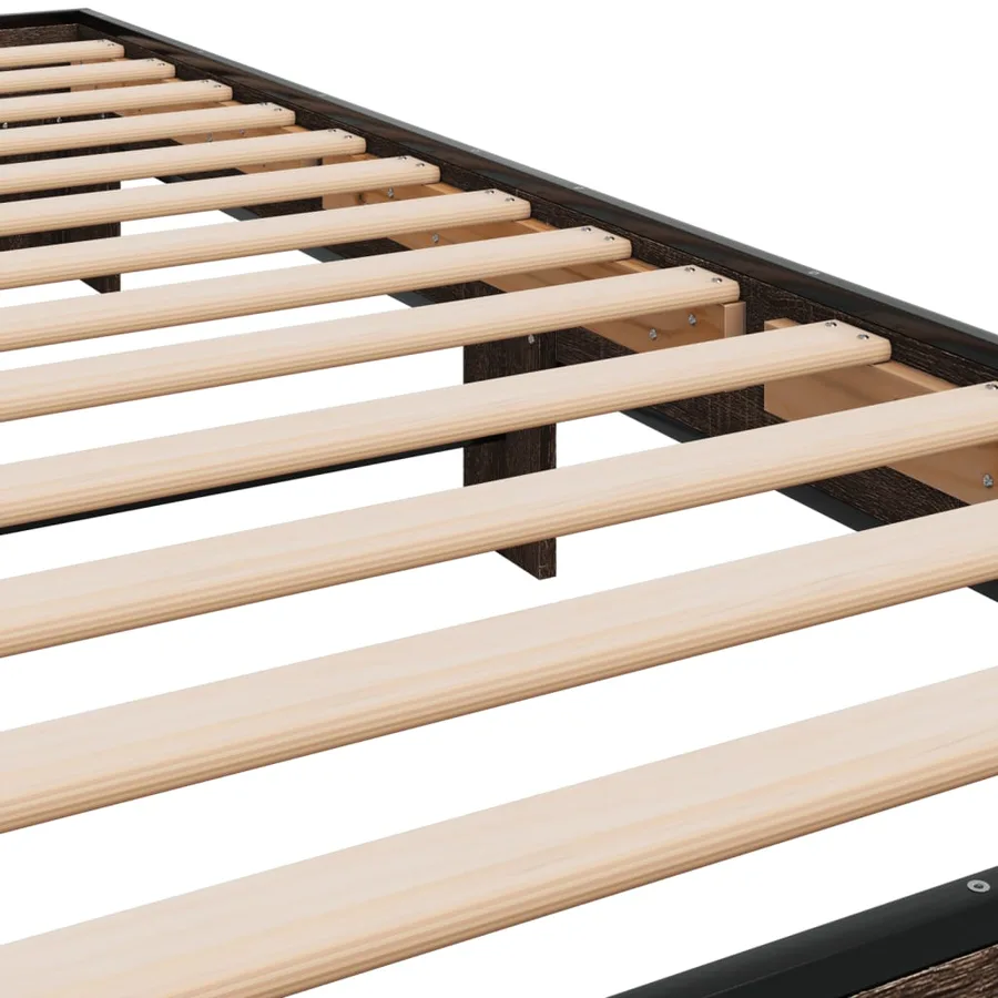 Cadre de lit sans matelas chêne marron 75x190 cm - 7