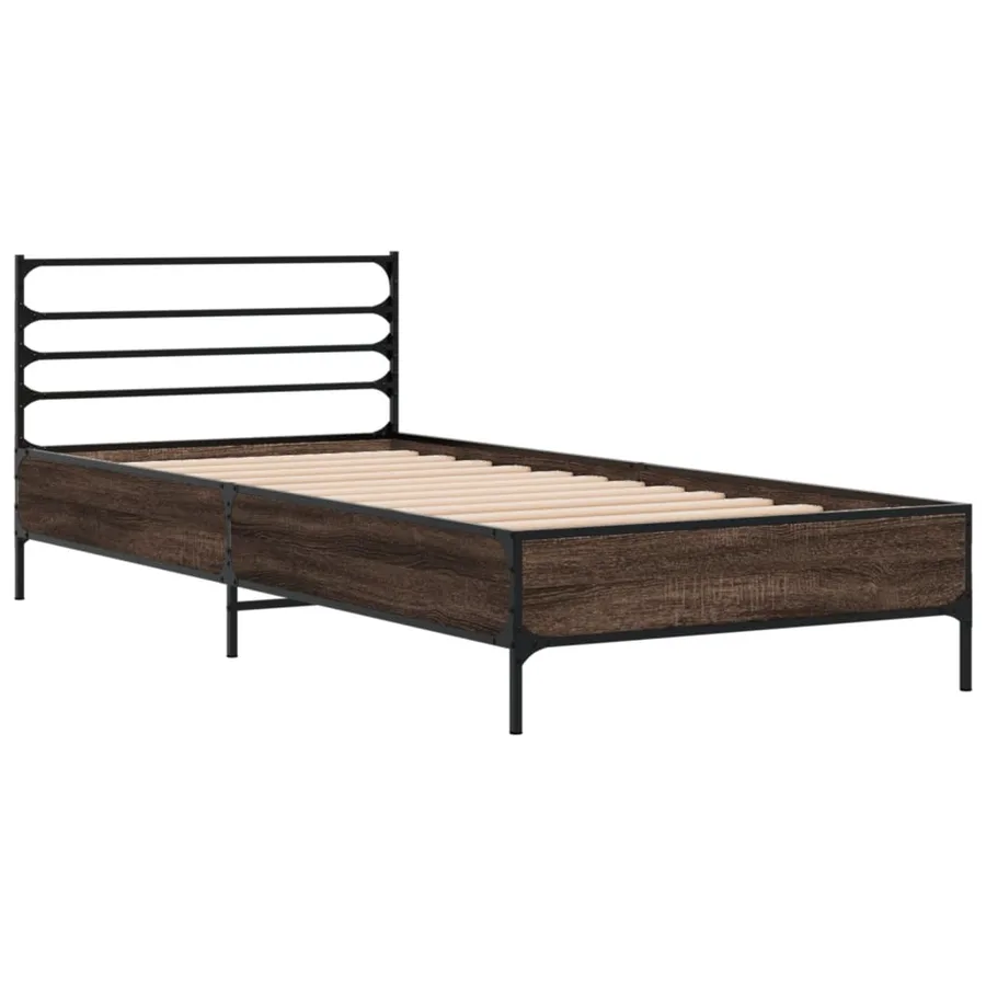 Cadre de lit sans matelas chêne marron 90x200 cm - 3