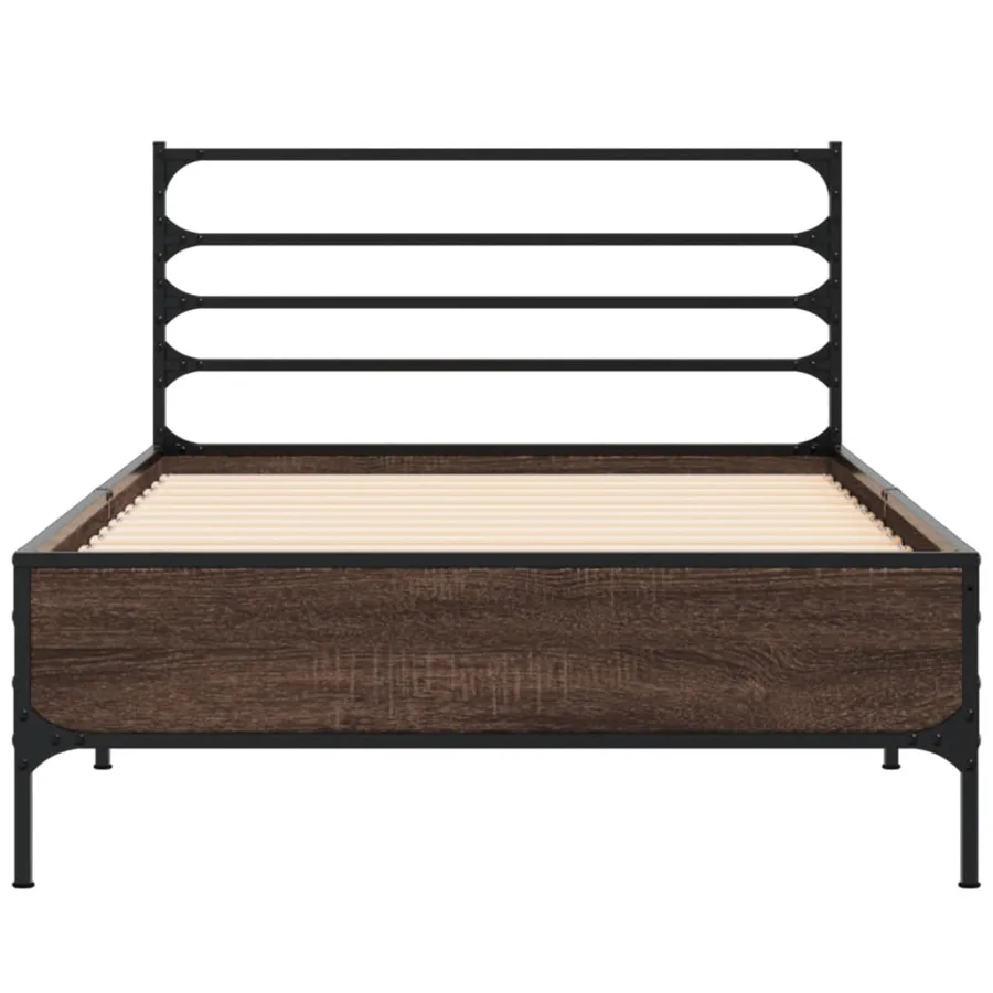 Cadre de lit sans matelas chêne marron 90x200 cm - 4