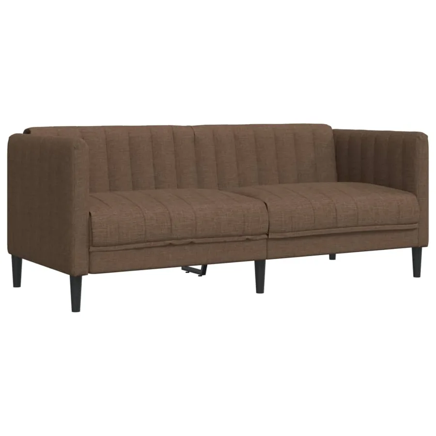 Ensemble de canapés 3 pcs marron tissu - 6