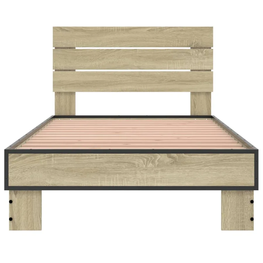 Cadre de lit sans matelas chêne sonoma 90x190 cm - 4