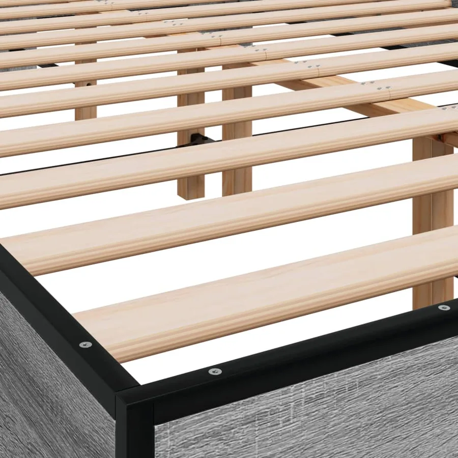Cadre de lit sans matelas sonoma gris 140x200 cm - 7