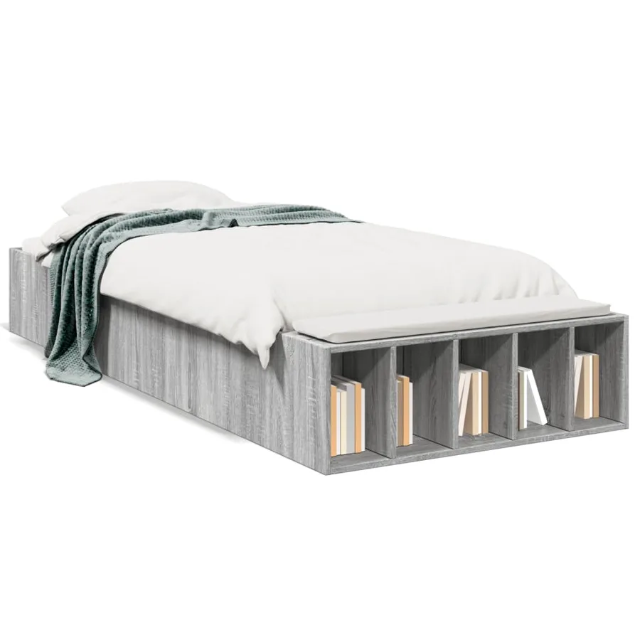 Cadre de lit sans matelas sonoma gris 90x200 cm - 2