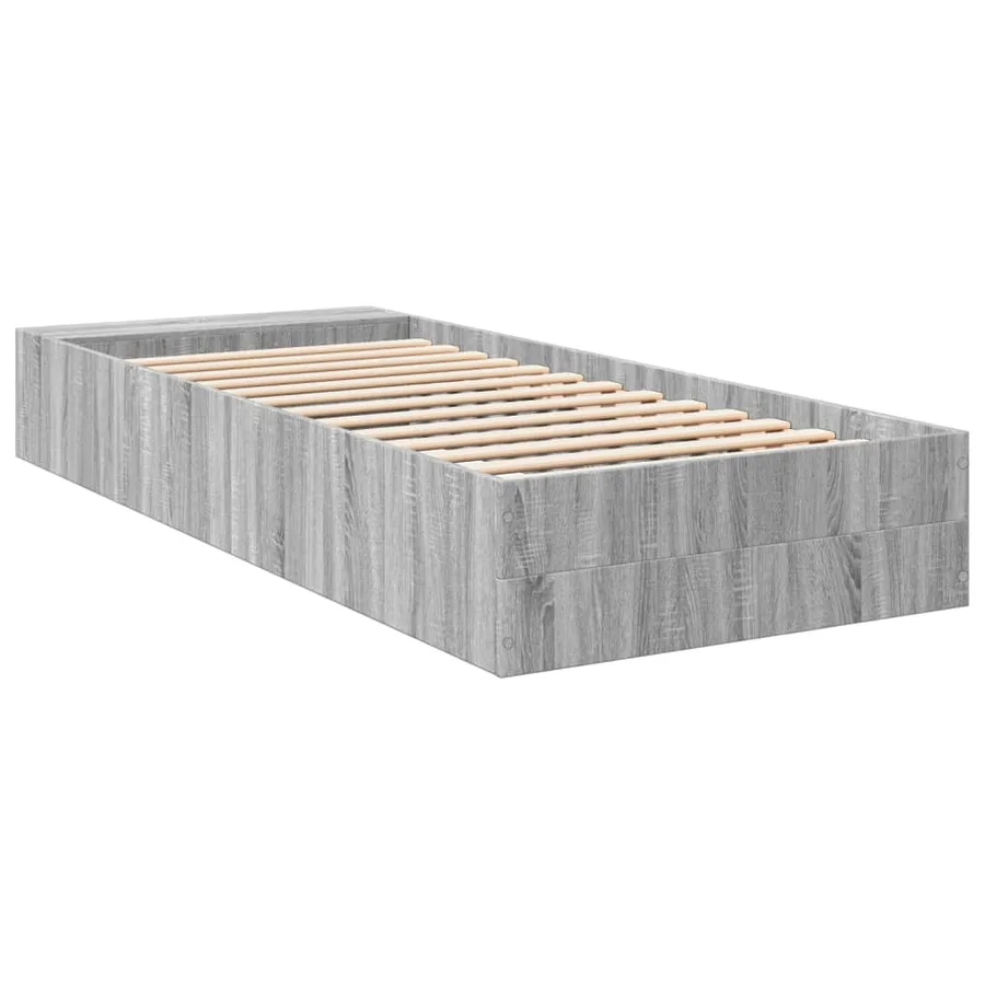 Cadre de lit sans matelas sonoma gris 90x200 cm - 6