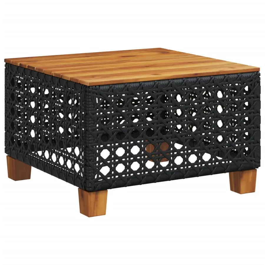 Salon de jardin 9 pcs avec coussins noir résine tressée - 6