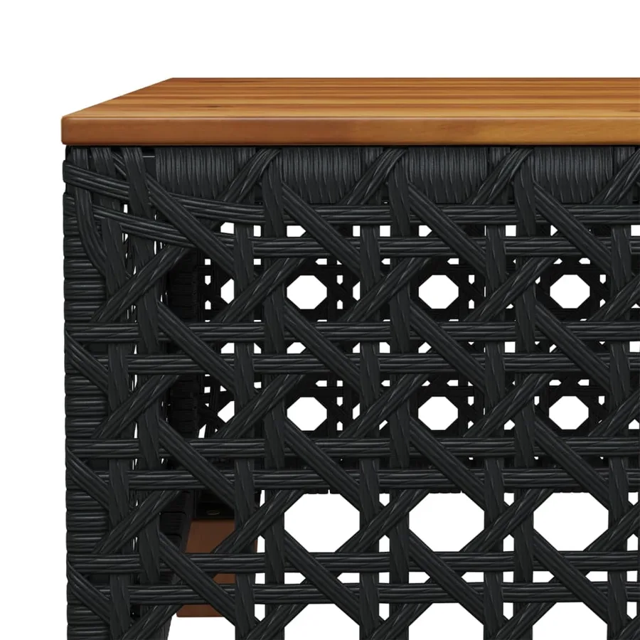 Salon de jardin 7 pcs avec coussins noir résine tressée 63,5 x 63,5 x 62 cm - 62,8 kg - 7