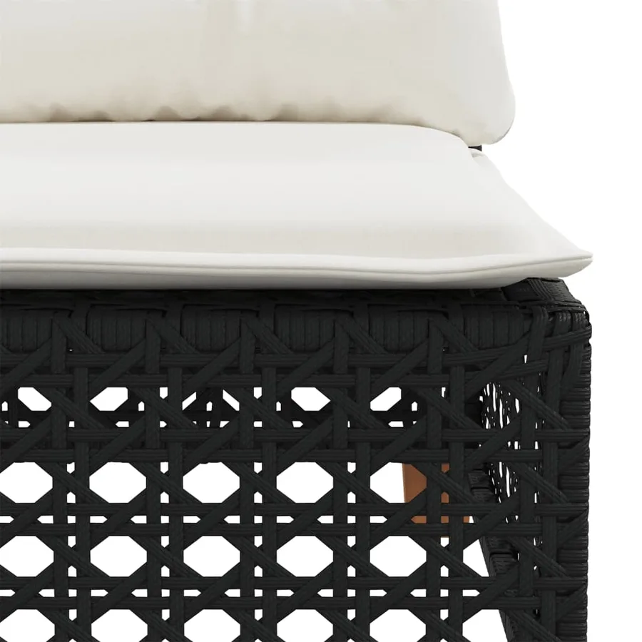 Salon de jardin 6 pcs avec coussins noir résine tressée - 7