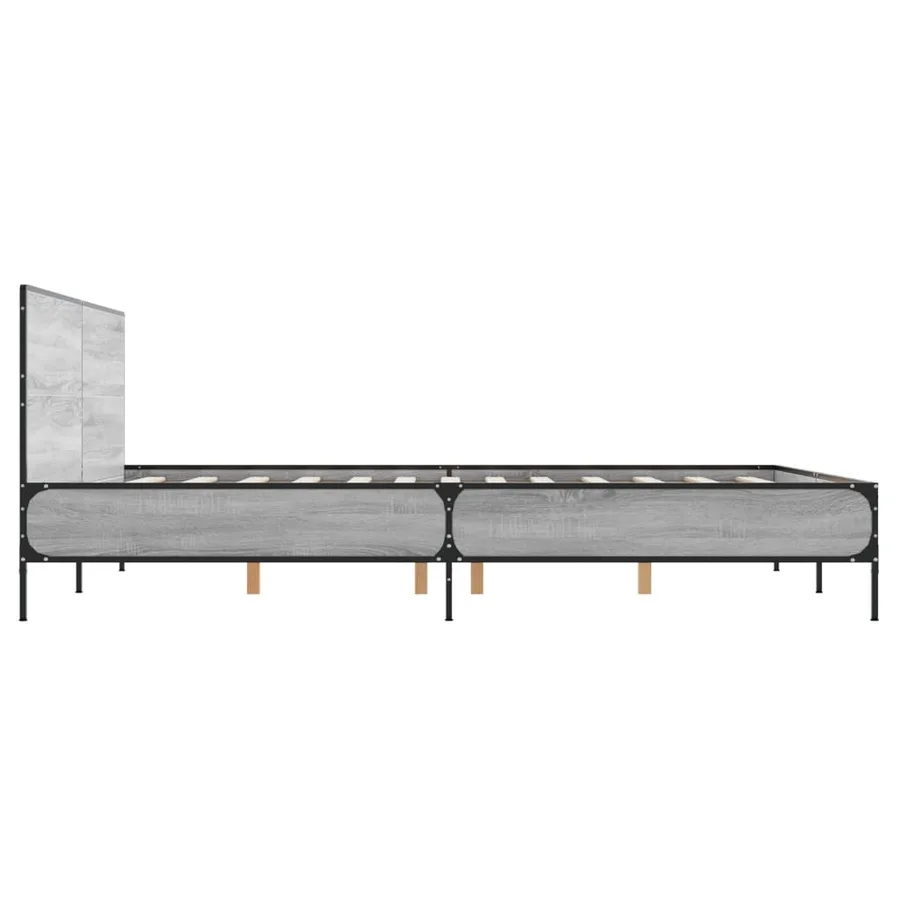 Cadre de lit sans matelas sonoma gris 160x200 cm - 5