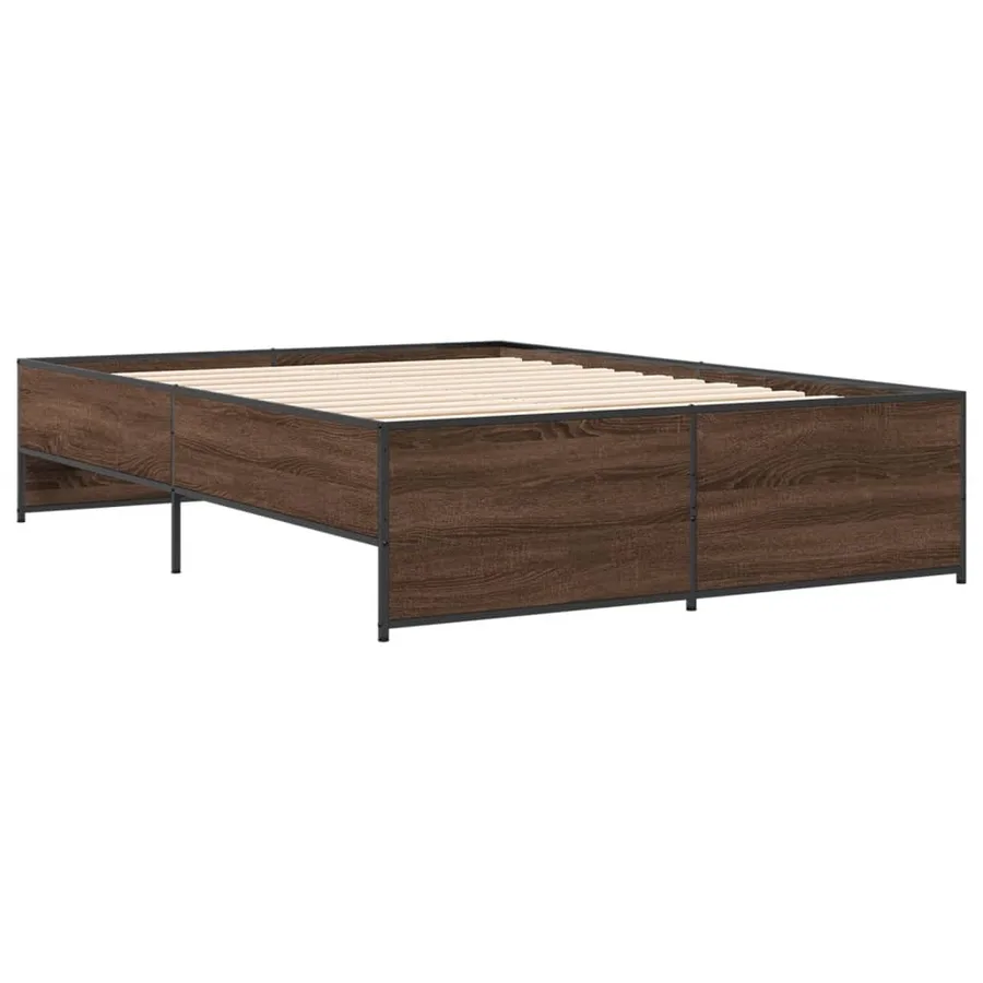 Cadre de lit sans matelas chêne marron 135x190 cm - 3
