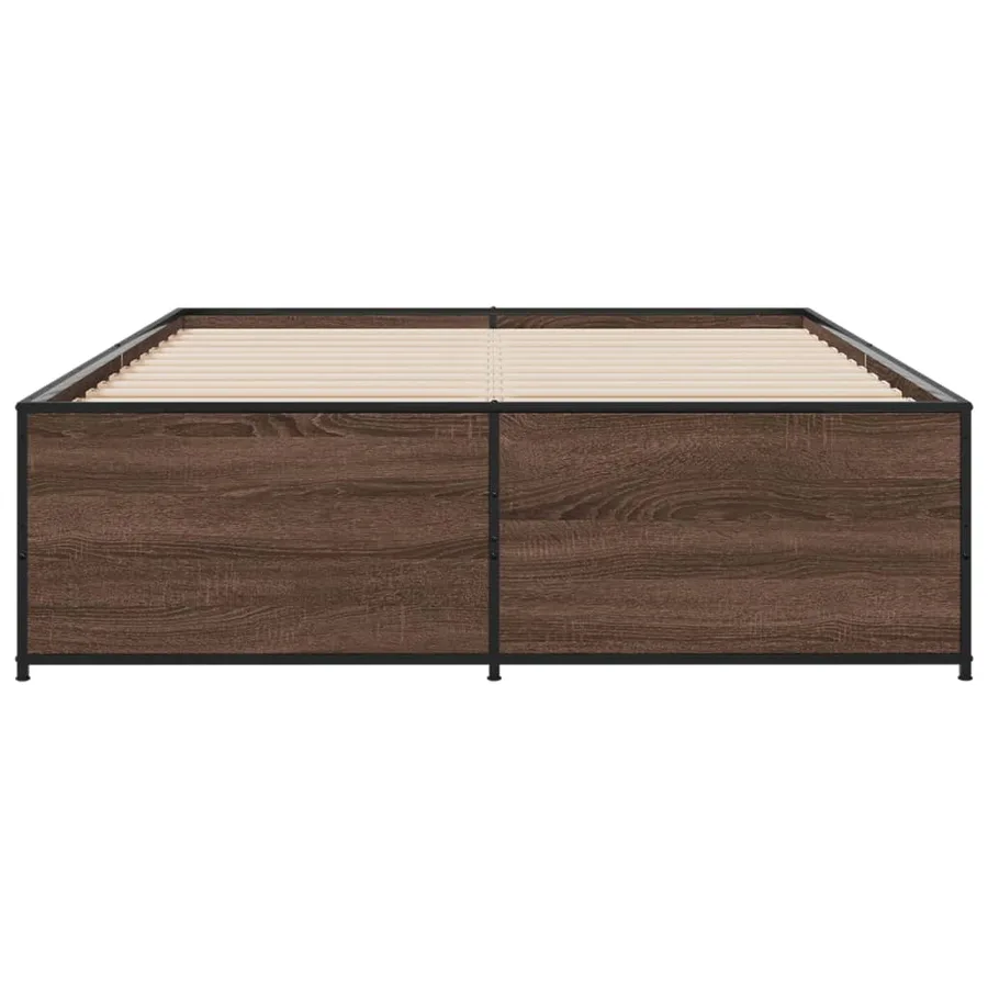 Cadre de lit sans matelas chêne marron 135x190 cm - 4