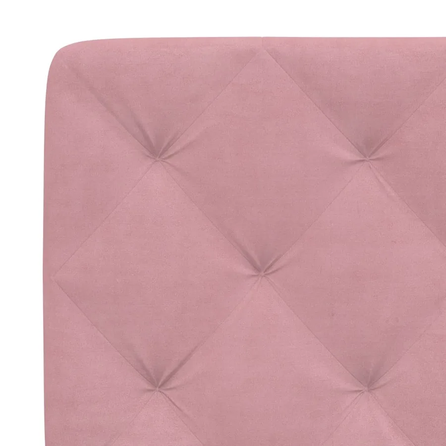 Cadre de lit avec LED sans matelas rose 120x200 cm velours - 10