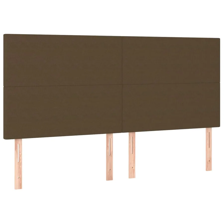 Tête de lit marron foncé 160 x 5 x 118/128 cm Tissu - 2