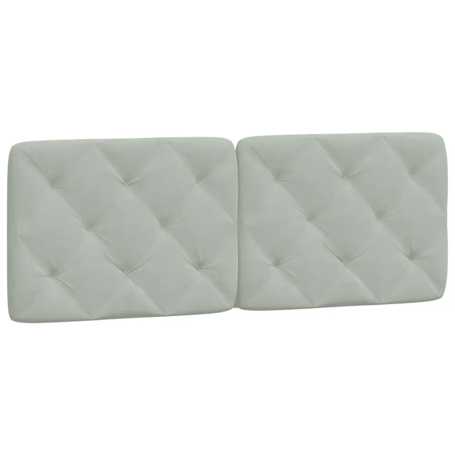 Coussin de tête de lit gris clair 140 cm velours - 2