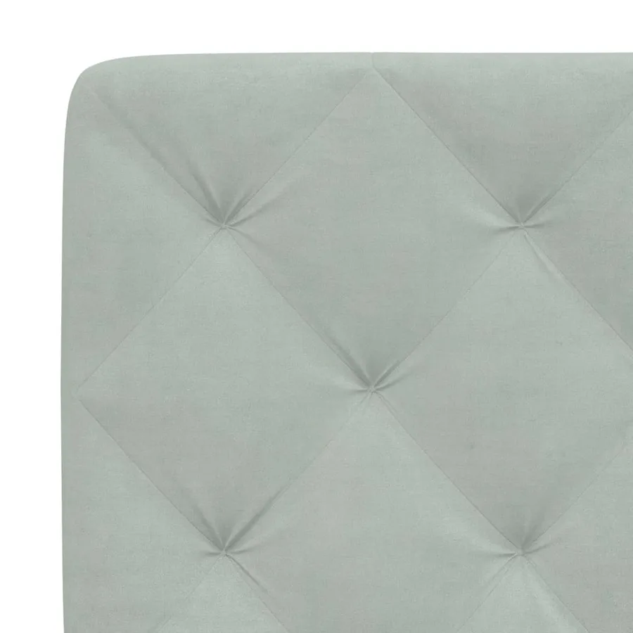 Coussin de tête de lit gris clair 140 cm velours - 8