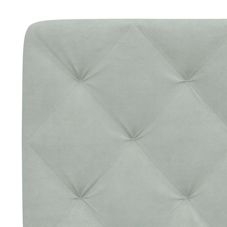 Cadre de lit sans matelas gris clair 140x190 cm velours - 10