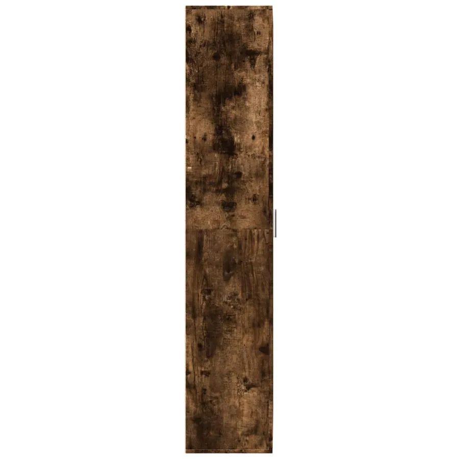 Buffet haut chêne fumé 70x35x180 cm bois d'ingénierie - 4