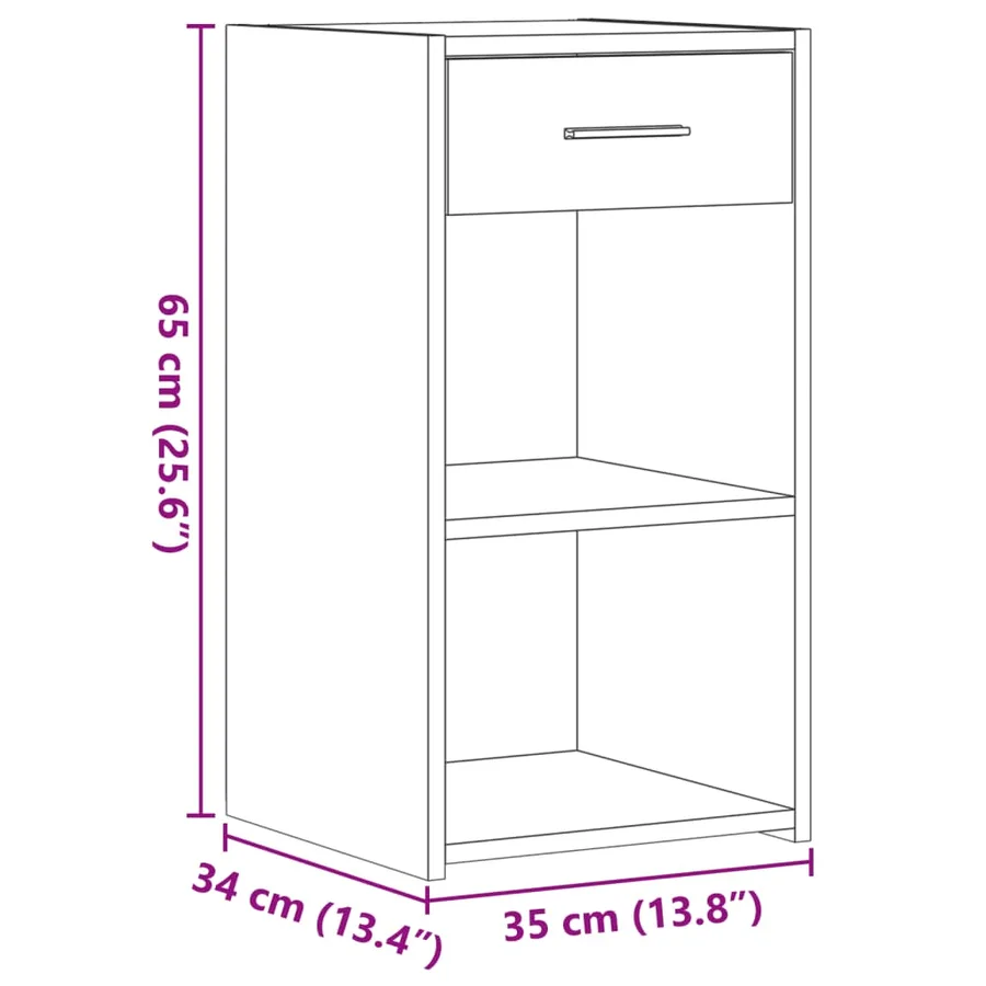 Tables de chevet 2 pcs noir 35x34x65 cm bois d’ingénierie - 11