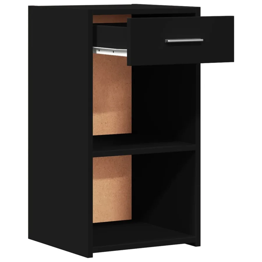 Tables de chevet 2 pcs noir 35x34x65 cm bois d’ingénierie - 5