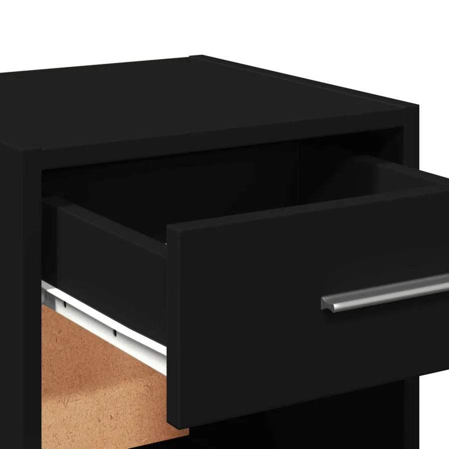 Tables de chevet 2 pcs noir 35x34x65 cm bois d’ingénierie - 9