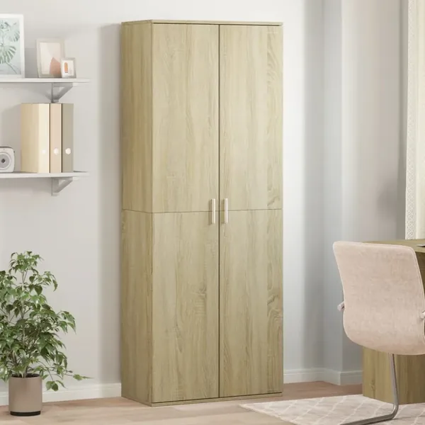 Buffet haut chêne sonoma 70x35x180 cm bois d'ingénierie