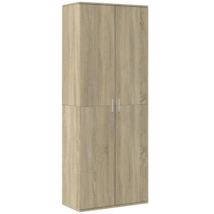 Buffet haut chêne sonoma 70x35x180 cm bois d'ingénierie - 2
