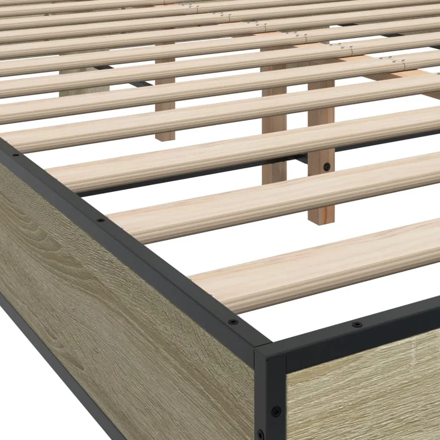 Cadre de lit sans matelas chêne sonoma 140x200 cm - 7