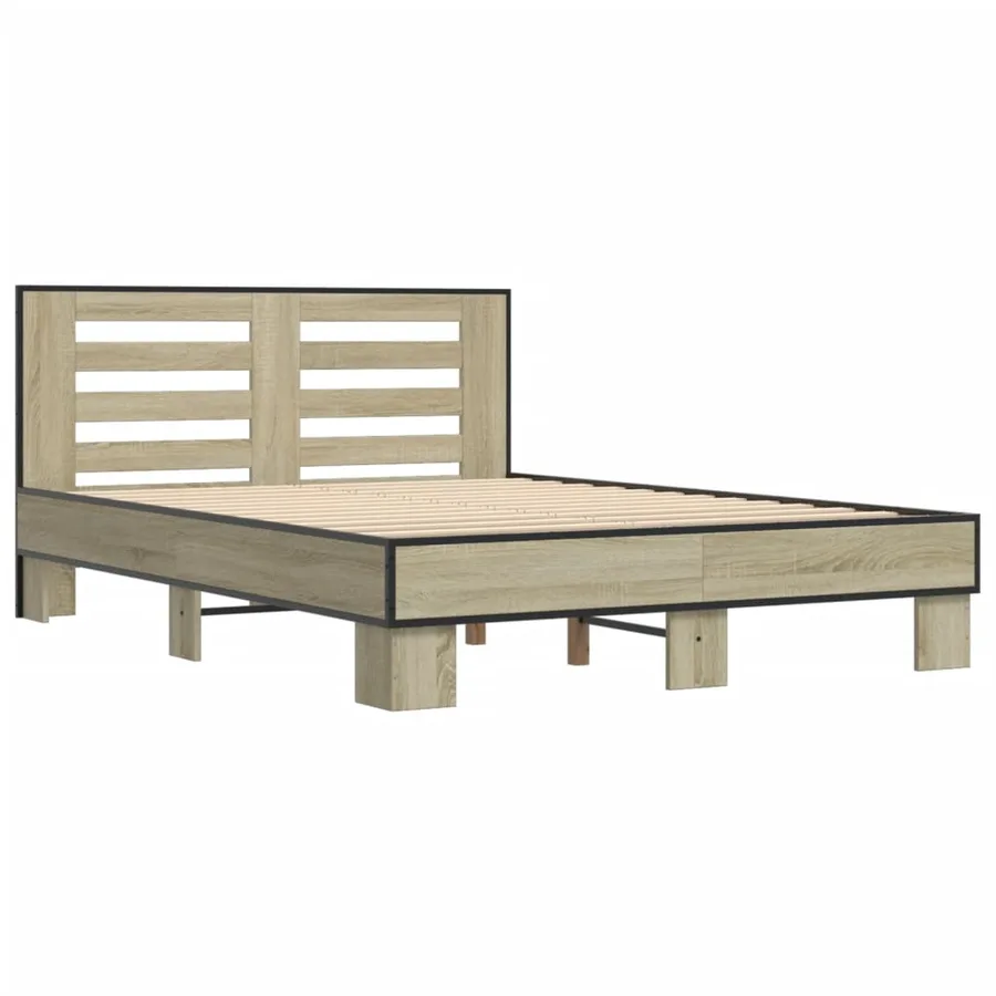 Cadre de lit sans matelas chêne sonoma 120x200 cm - 3