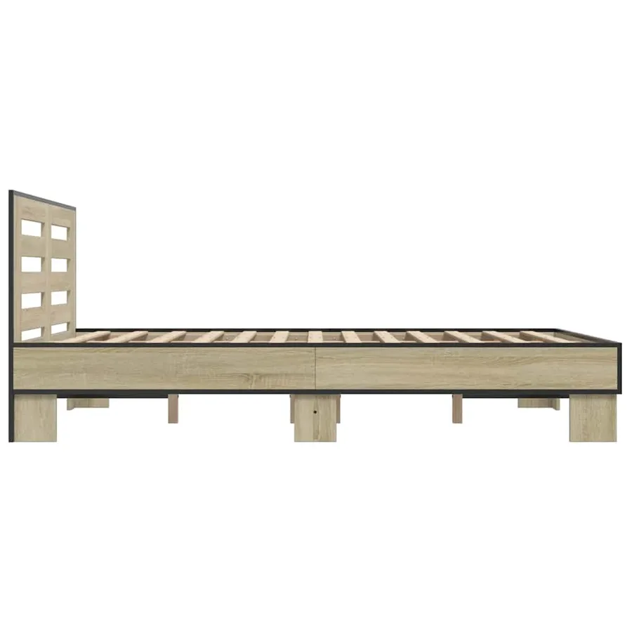 Cadre de lit sans matelas chêne sonoma 120x200 cm - 5