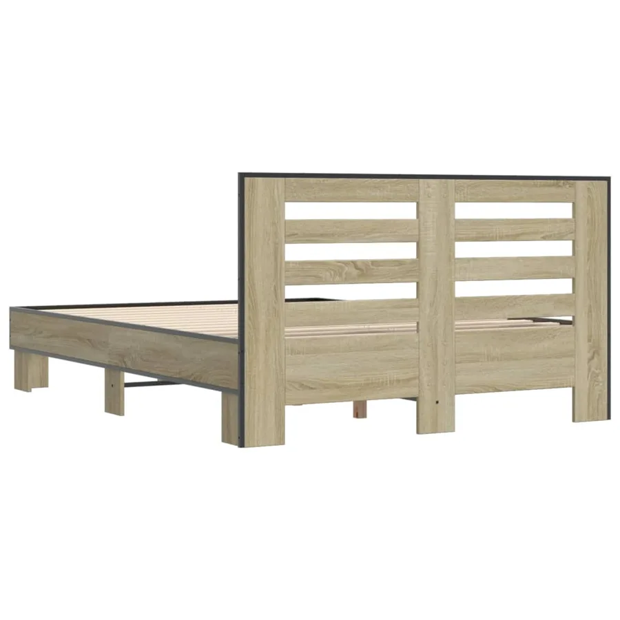 Cadre de lit sans matelas chêne sonoma 120x200 cm - 6