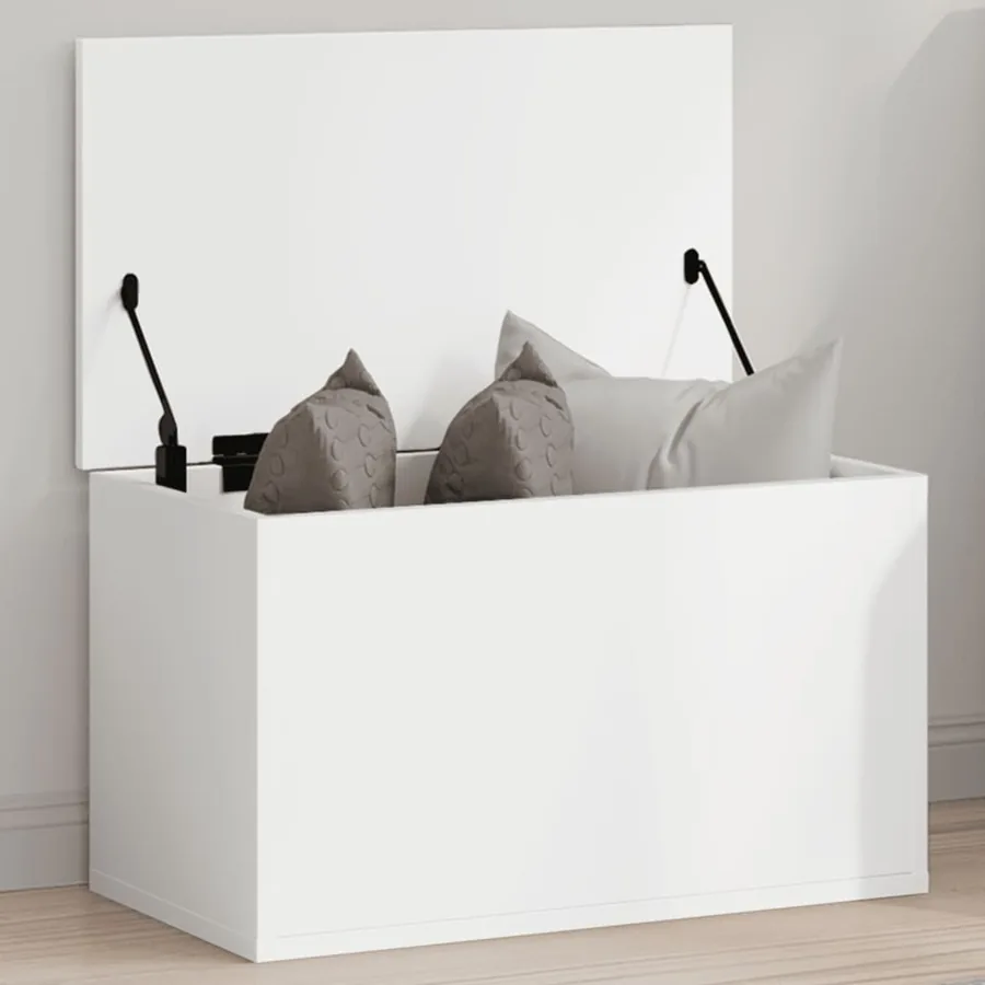 Boîte de rangement blanc 60x35x35 cm bois d'ingénierie