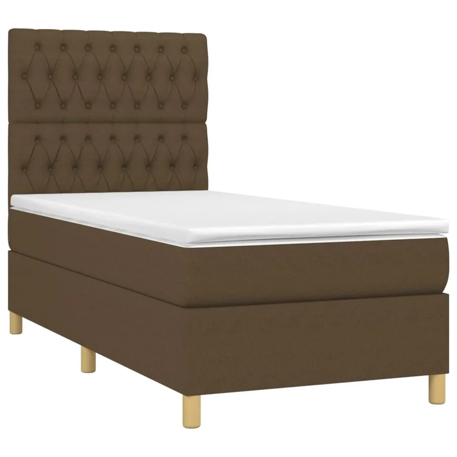 Sommier à lattes de lit avec matelas Marron foncé 90x190 cm - 3