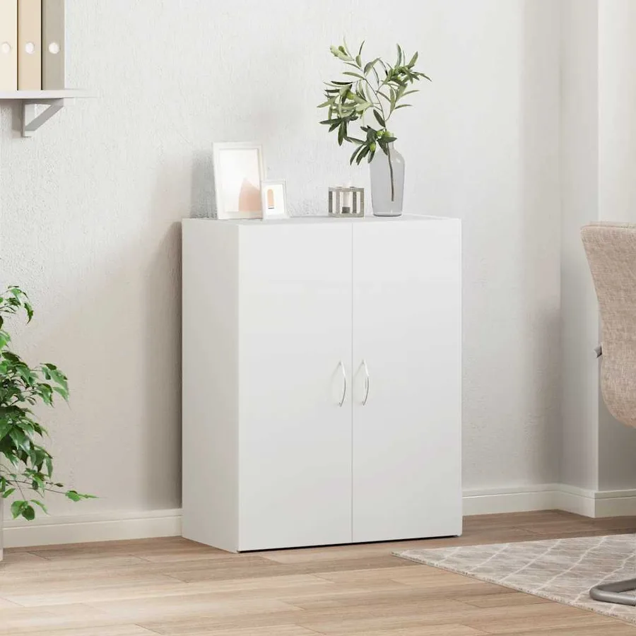 Armoire de classement blanc 60x32x77,5 cm bois d'ingénierie - 3
