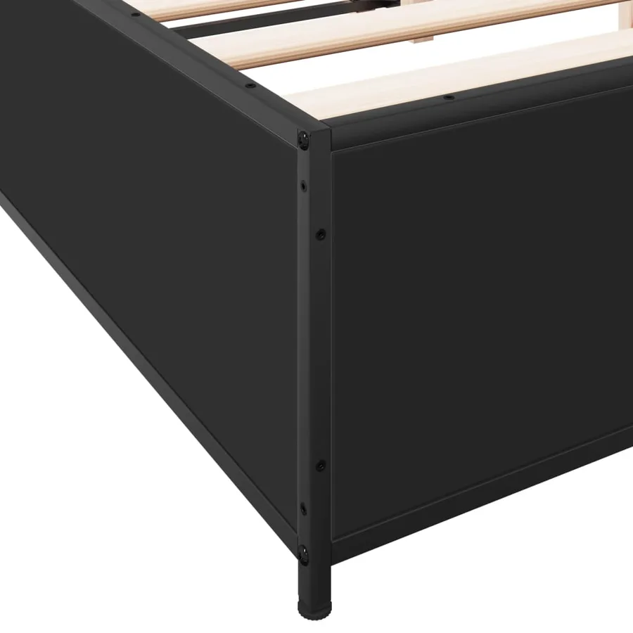 Cadre de lit sans matelas noir 135x190 cm - 7