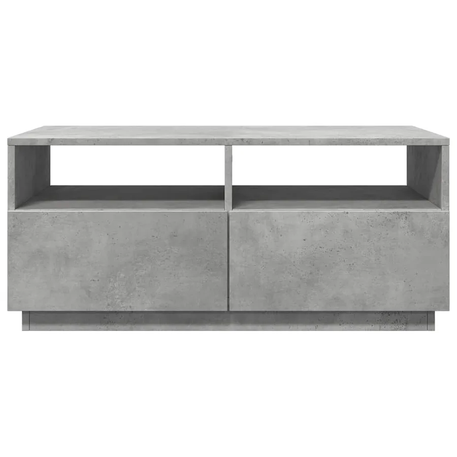 Table basse avec lumières LED gris béton 90x49x40 cm - 5