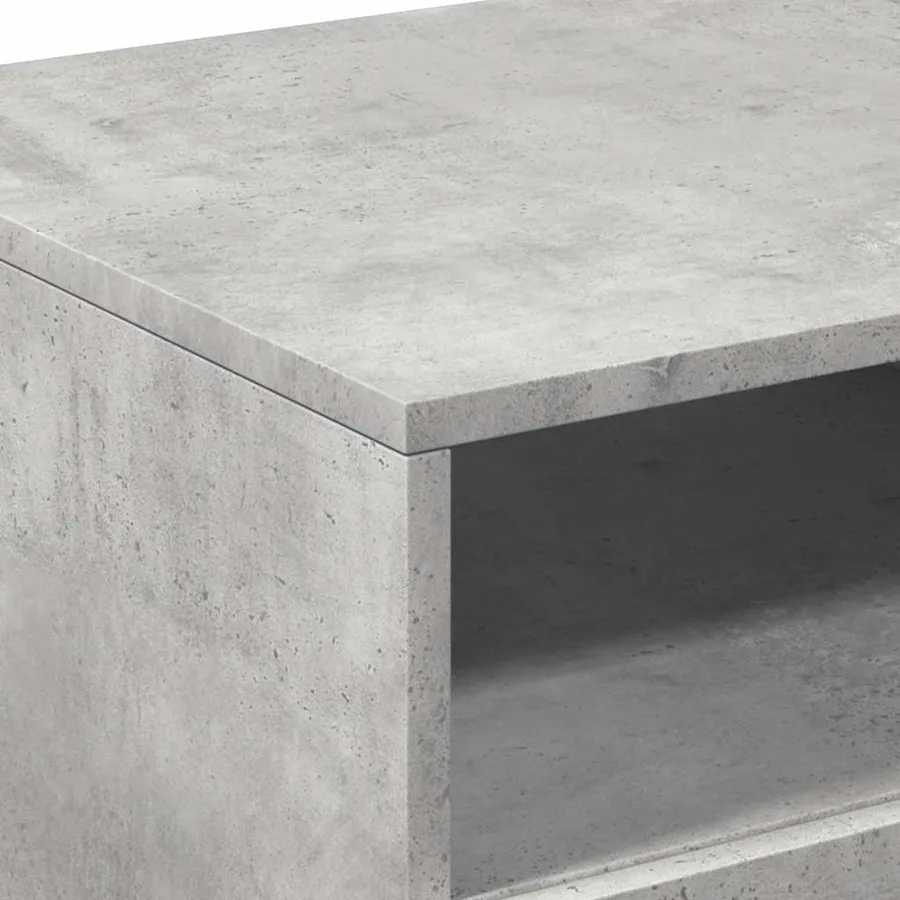 Table basse avec lumières LED gris béton 90x49x40 cm - 8