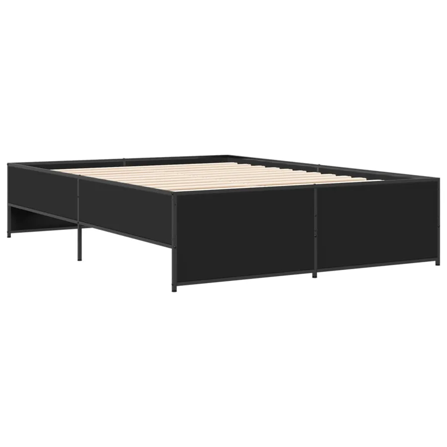 Cadre de lit sans matelas noir 140x190 cm - 3