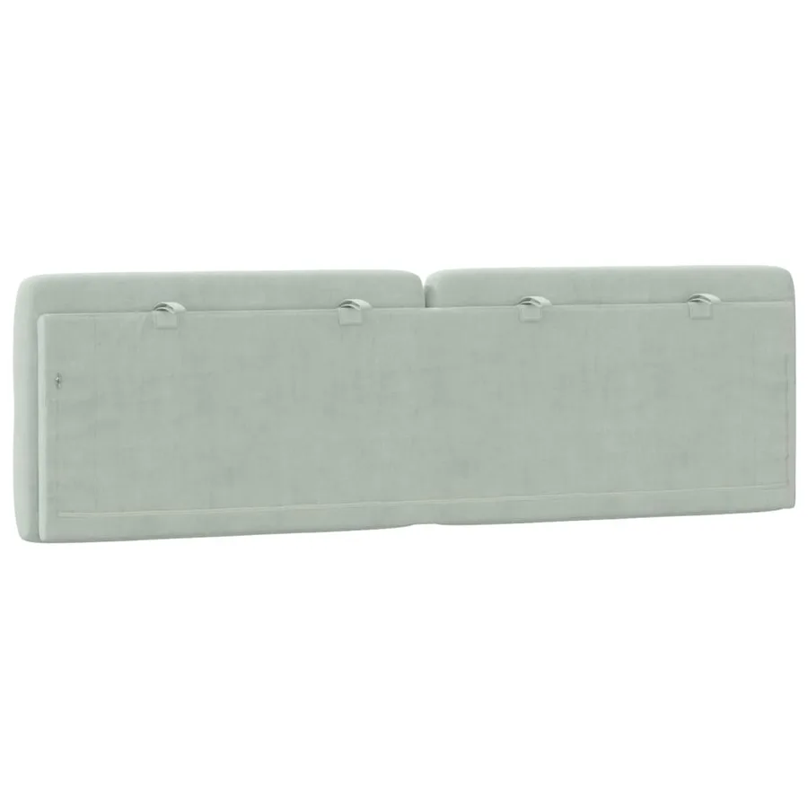 Coussin de tête de lit gris clair 160 cm velours - 7