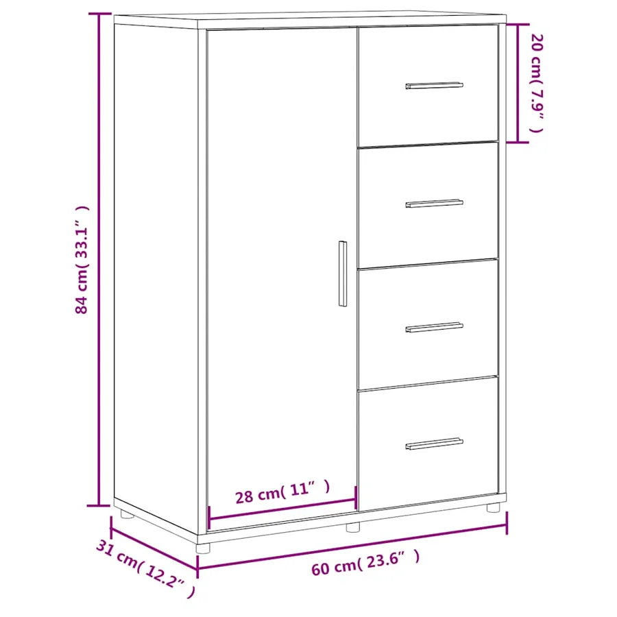 Buffets 2 pcs sonoma gris 60x31x84 cm bois d'ingénierie - 11