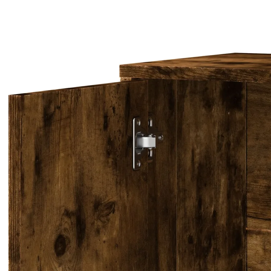 Buffet chêne fumé 60x31x70 cm bois d'ingénierie - 8