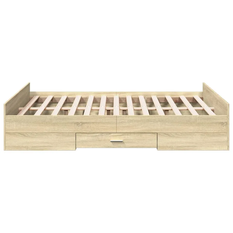 Cadre de lit avec tiroirs sans matelas chêne sonoma 135x190 cm - 5