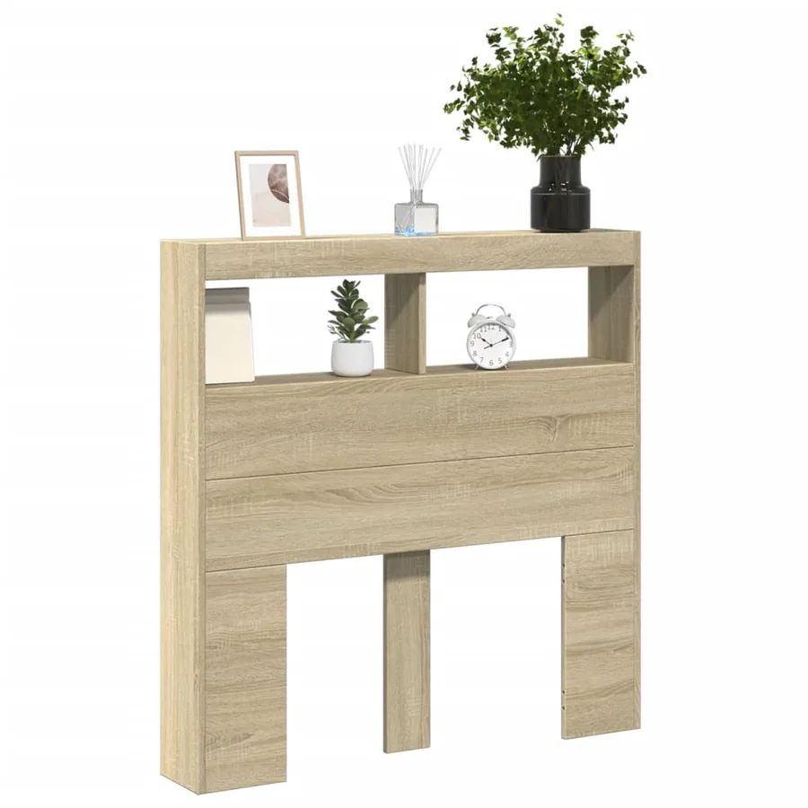 Armoire tête de lit avec LED chêne sonoma 100x17x102 cm - 5