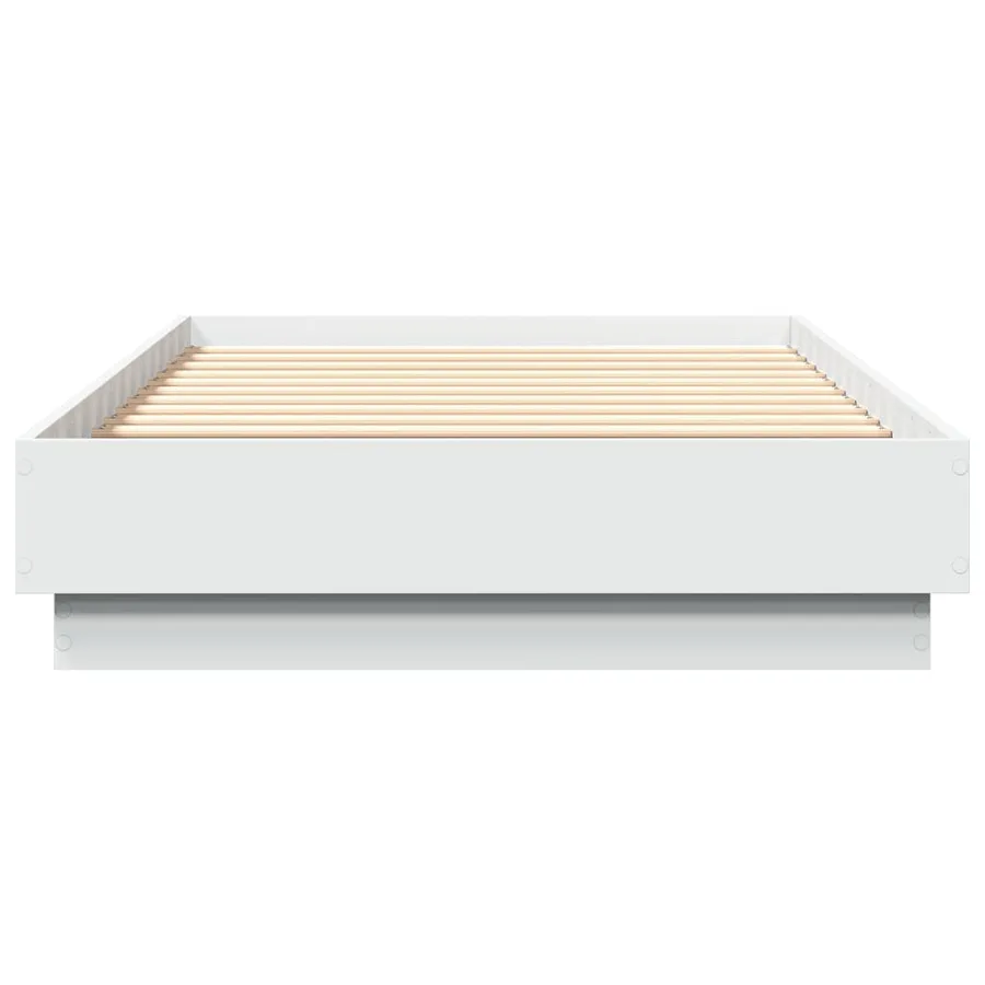 Cadre de lit sans matelas blanc 75x190 cm bois d'ingénierie - 4