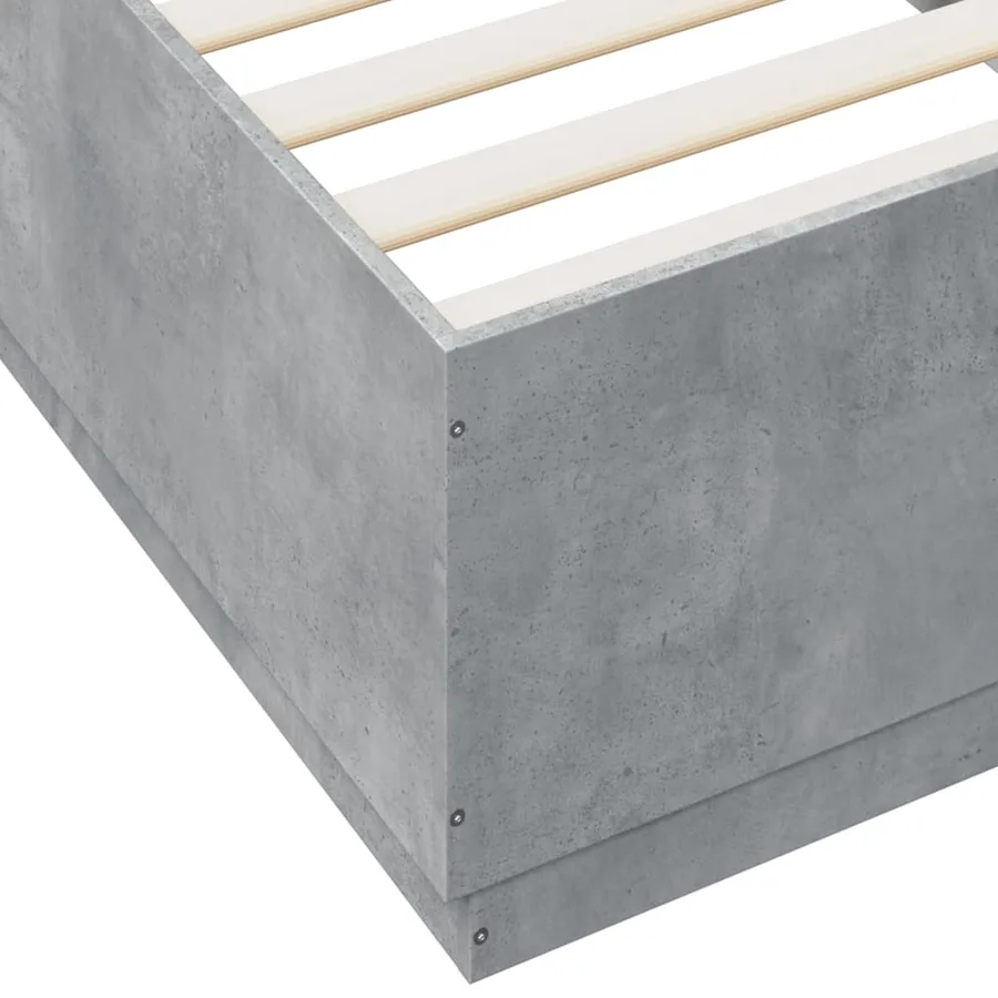 Cadre de lit sans matelas gris béton 90x200 cm - 7