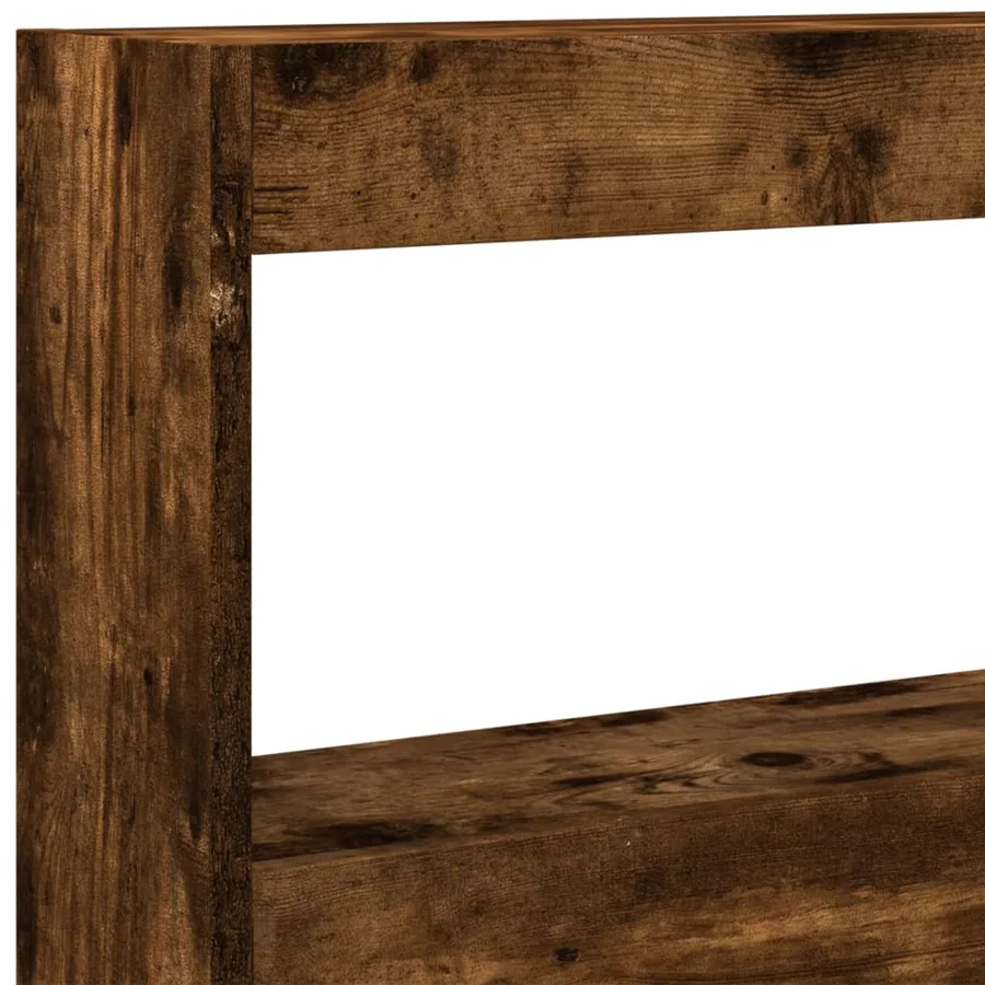 Armoire tête de lit avec LED chêne fumé 180x17x102 cm - 9