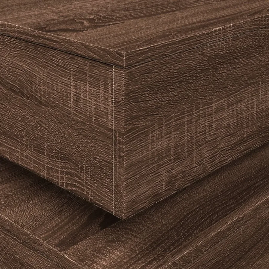 Table basse avec lumières LED chêne marron 50x50x40 cm - 10