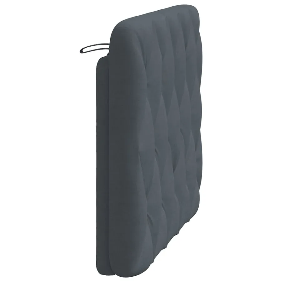 Coussin de tête de lit gris foncé 100 cm velours - 6
