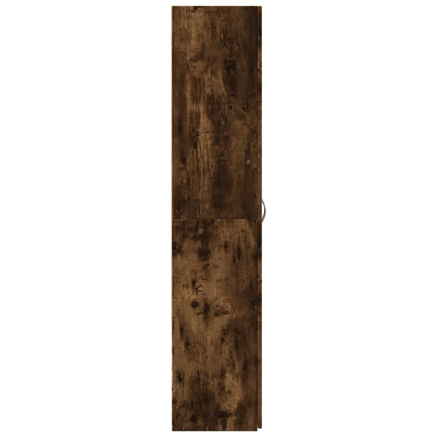 Armoire de classement chêne fumé 60x32x153 cm bois d'ingénierie - 5